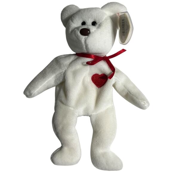 TY Valentino White Beanie Baby 1994 Rare Collectible Mint Tags - Picture 1 of 3